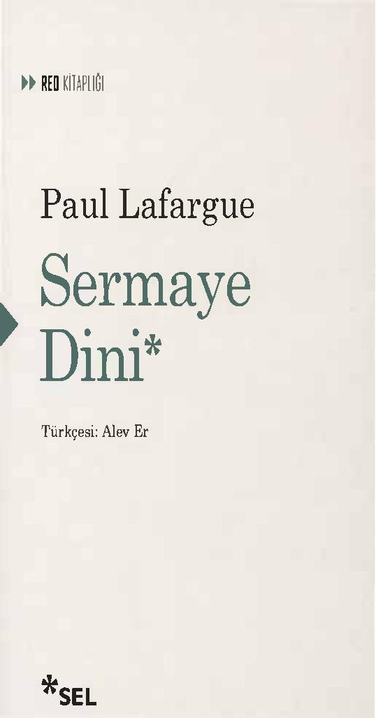 Sermaye Dini - Paul Lafargue