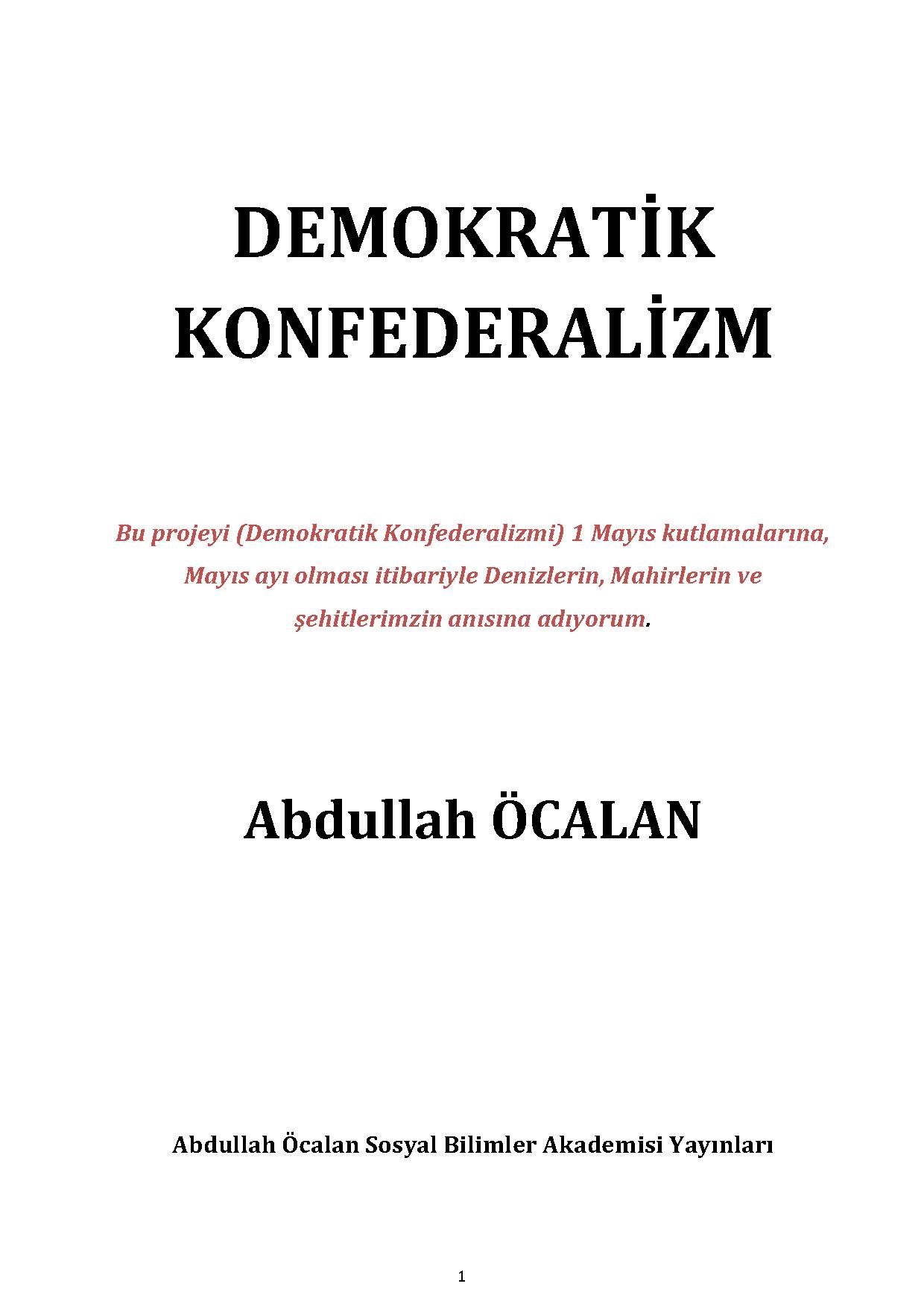 Demokratik Konfederalizm - Abdullah Öcalan