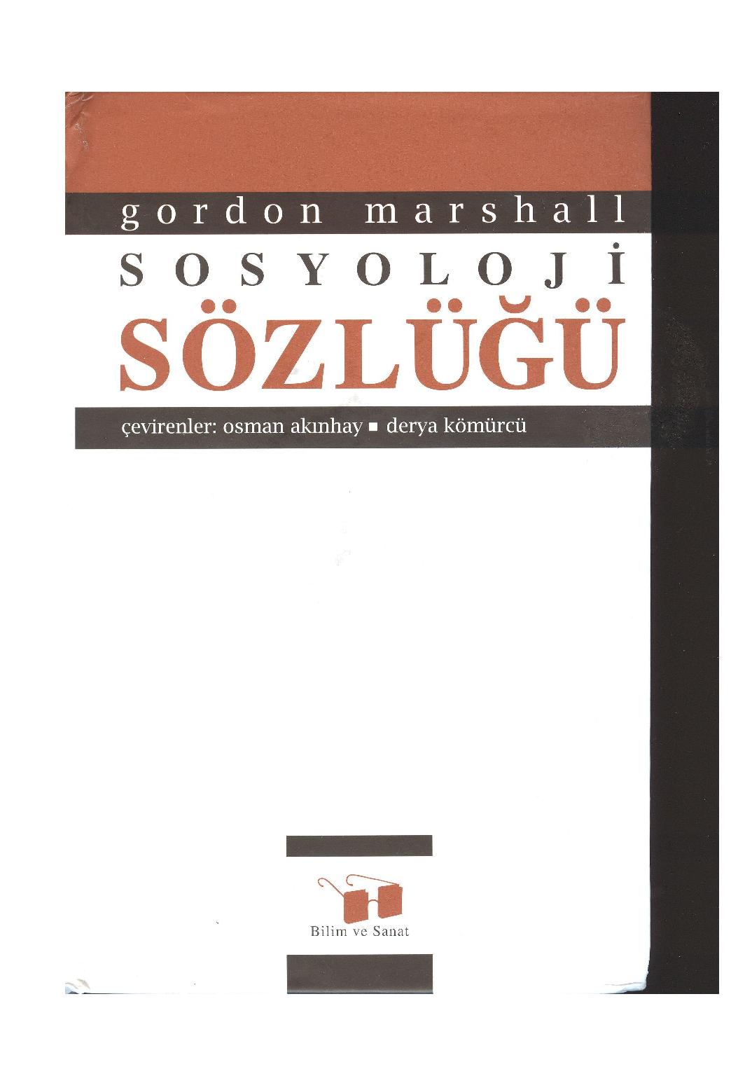 Sosyoloji Sözlüğü - Gordon Marshall