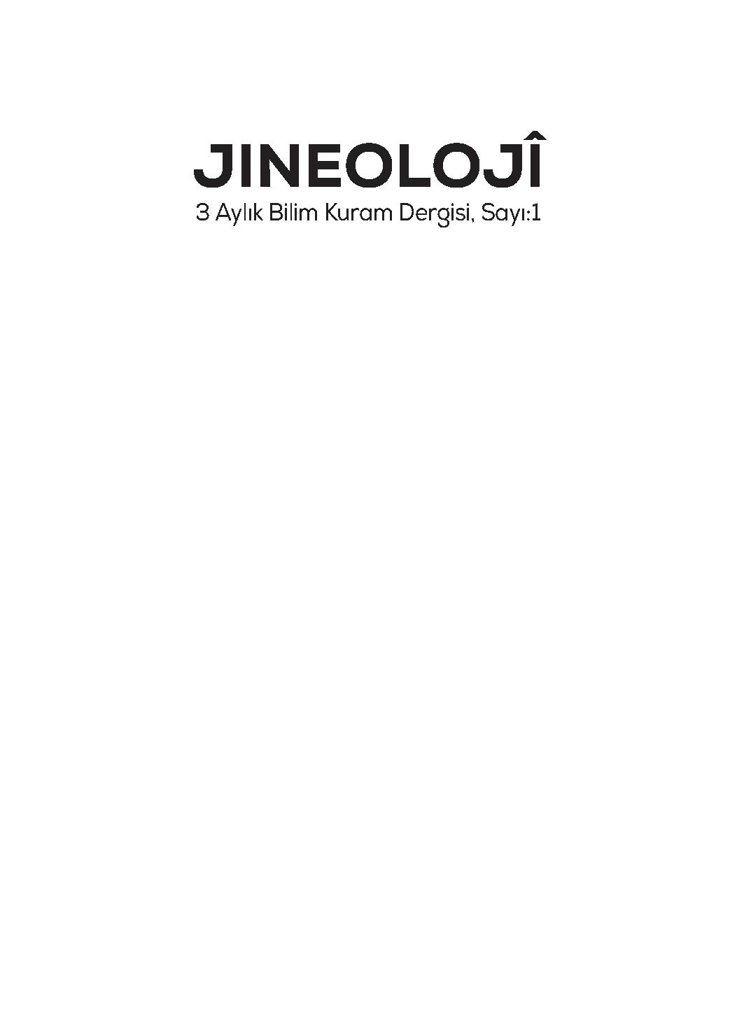 Jineoloji Sayı 1  - Jineoloji Dergisi